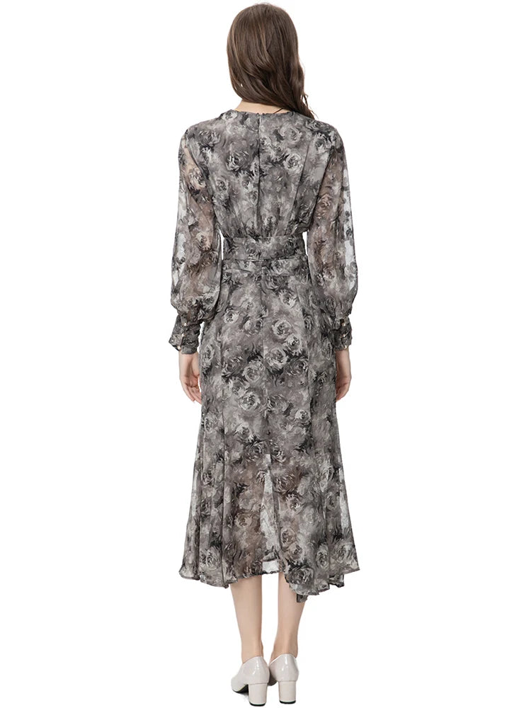 DRESS STYLE - SY711-Midi Dress-onlinemarkat-Dark Grey-XS - US 2-onlinemarkat