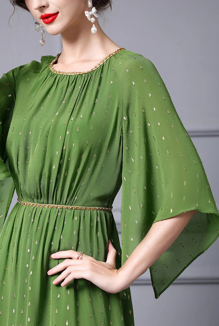 DRESS STYLE - SY537-Midi Dress-onlinemarkat-green-XS - US 2-onlinemarkat
