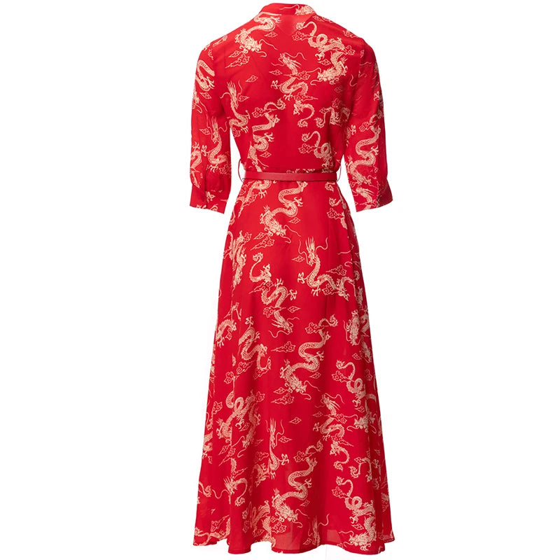 DRESS STYLE - SY577-Midi Dress-onlinemarkat-Red-XS - US 2-onlinemarkat