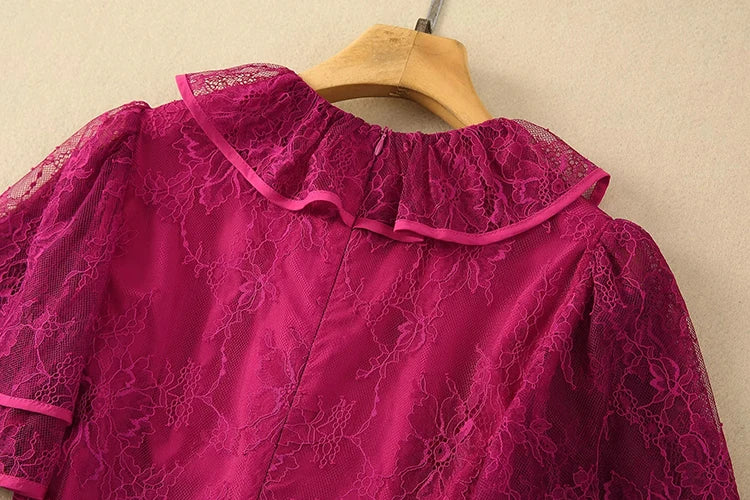 DRESS STYLE - SY339-Midi Dress-onlinemarkat-Rose Red-XS - US 2-onlinemarkat
