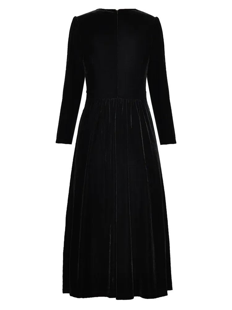 DRESS STYLE - NY2983-Midi Dress-onlinemarkat-Black-XS - US 2-onlinemarkat