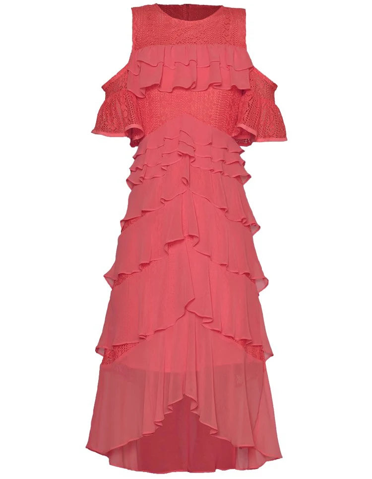 DRESS STYLE - SY556-Midi Dress-onlinemarkat-Watermelon red-XS - US 2-onlinemarkat