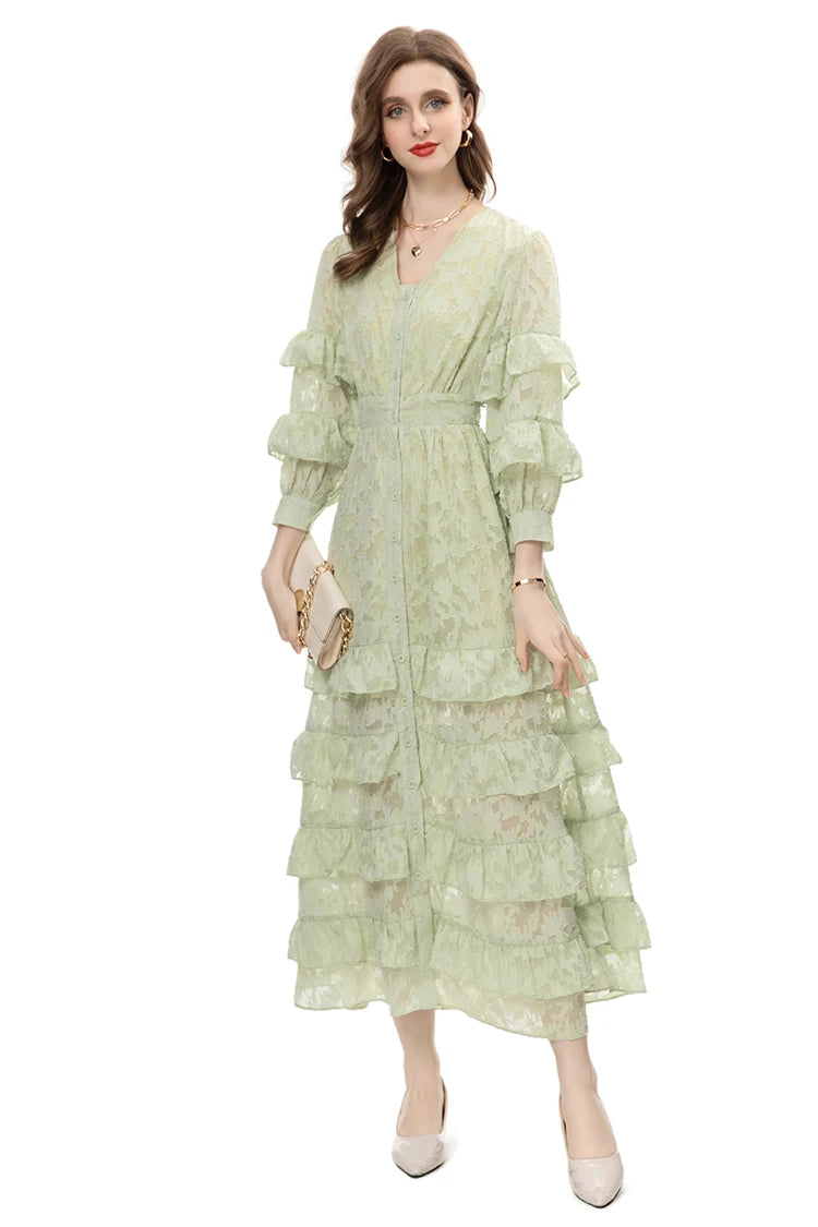 DRESS STYLE - NY3420-Midi Dress-onlinemarkat-Light Green-XS - US 2-onlinemarkat