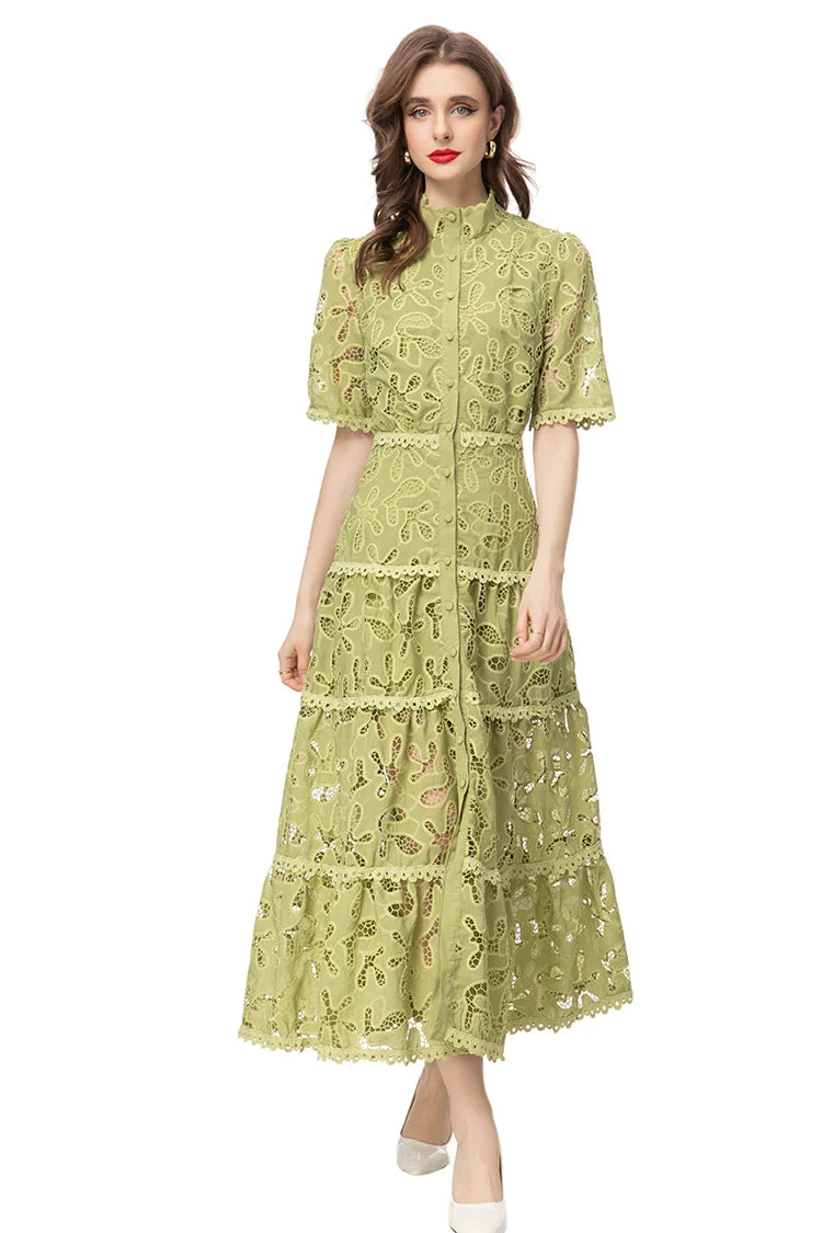 DRESS STYLE - SO244-Midi Dress-onlinemarkat-Light Green-XS - US 2-onlinemarkat