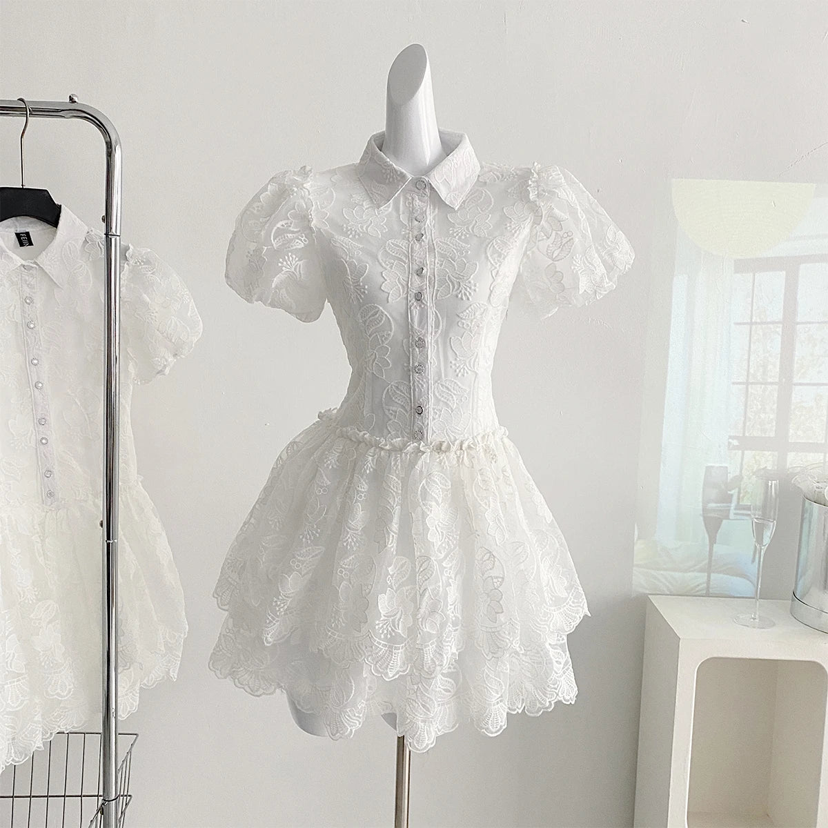 DRESS STYLE - SY773-short dress-onlinemarkat-white-XS - US 2-onlinemarkat