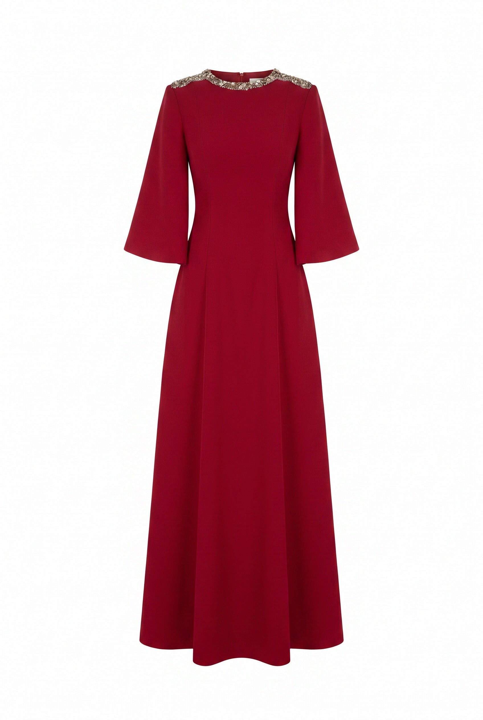 Savanna A-line Bead Velvet Satin Maxi Dress