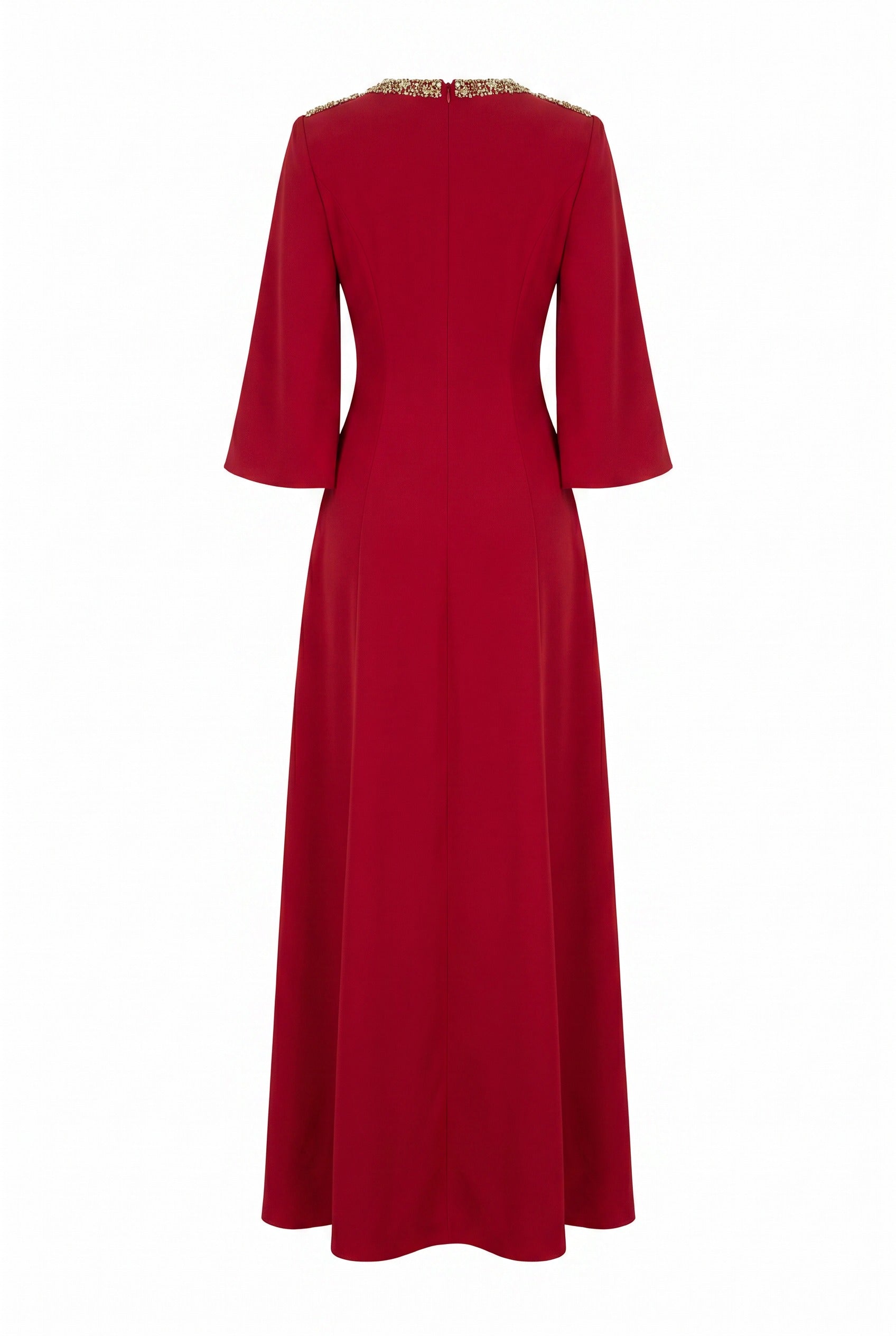 Savanna A-line Bead Velvet Satin Maxi Dress