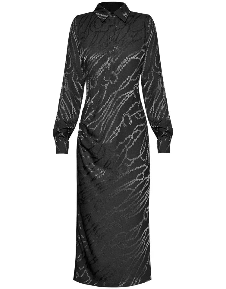 DRESS STYLE - SY565-Midi Dress-onlinemarkat-Black-XS - US 2-onlinemarkat