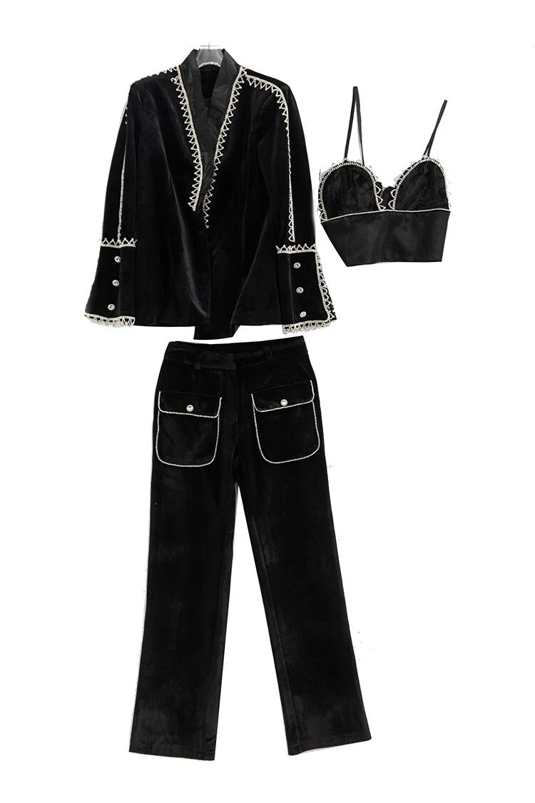 SUIT STYLE - NY3094-Suits and Sets-onlinemarkat-Black-XS - US 2-onlinemarkat