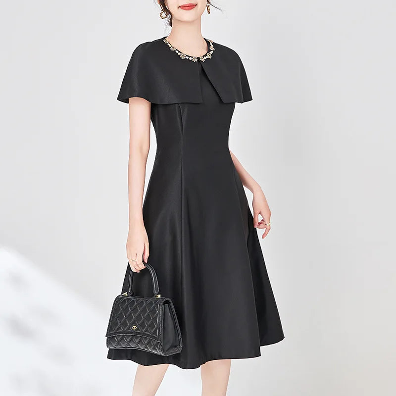 DRESS STYLE - SY757-Midi Dress-onlinemarkat-Black-XS - US 2-onlinemarkat
