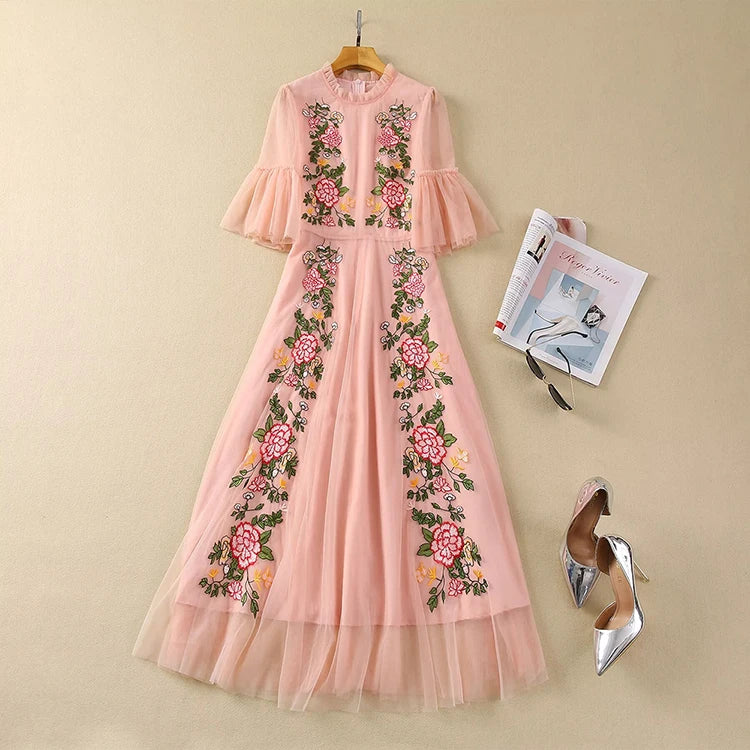 DRESS STYLE - SY366-Midi Dress-onlinemarkat-Pink-XS - US 2-onlinemarkat