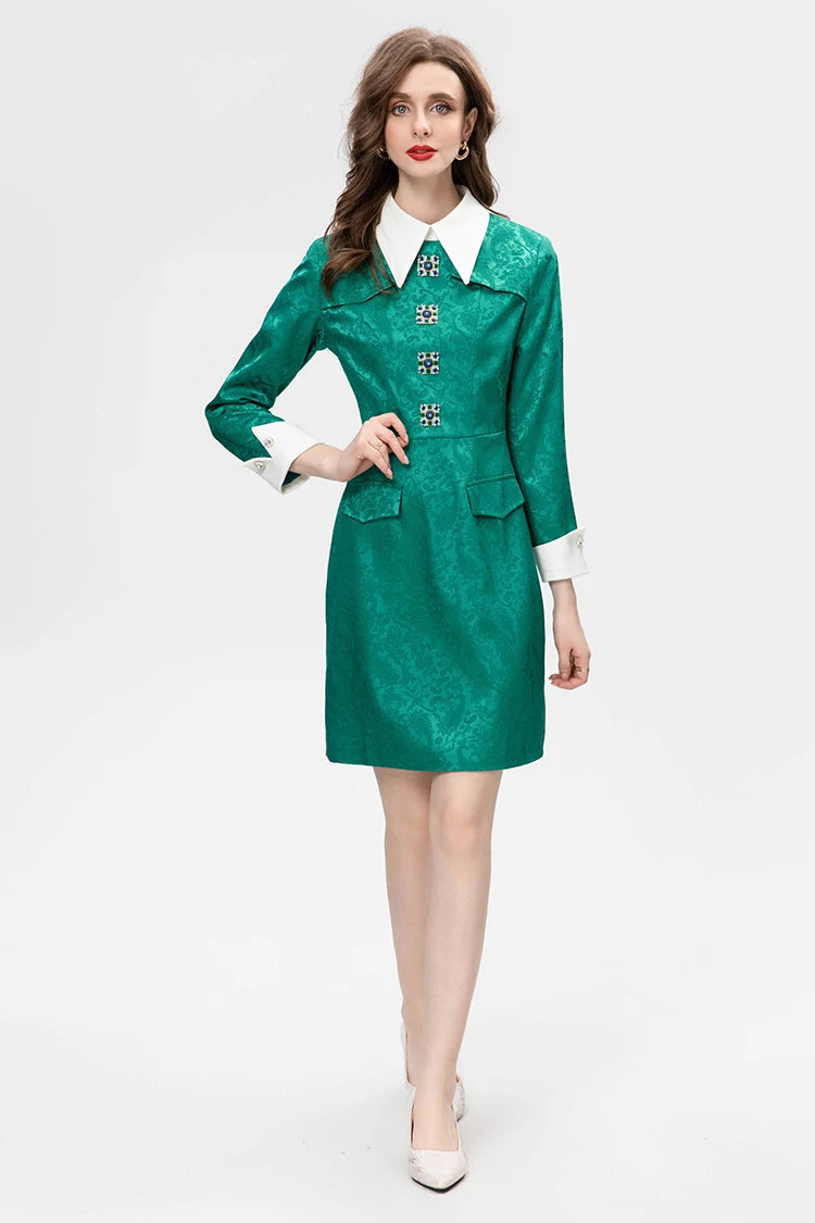 DRESS STYLE - SO235-short dress-onlinemarkat-green-XS - US 2-onlinemarkat