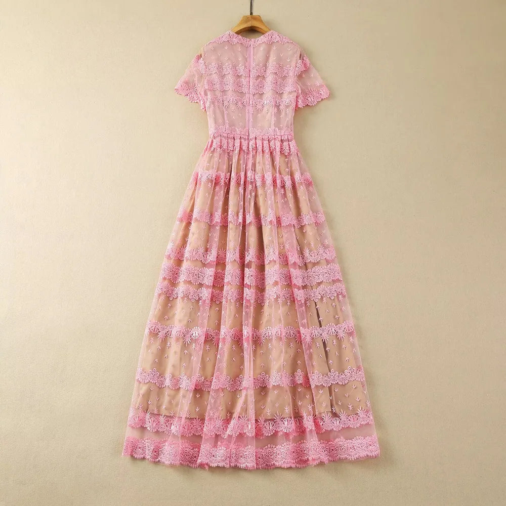 DRESS STYLE - SY648-maxi dress-onlinemarkat-pink-XS - US 2-onlinemarkat
