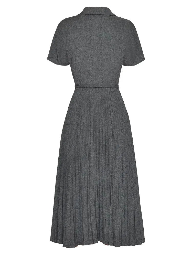 DRESS STYLE - SY724-Midi Dress-onlinemarkat-Dark Grey-XS - US 2-onlinemarkat