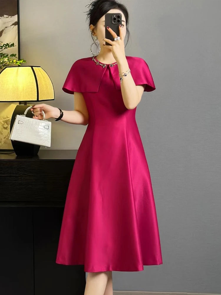 DRESS STYLE - SY757-Midi Dress-onlinemarkat-Pink-S - US 4-onlinemarkat