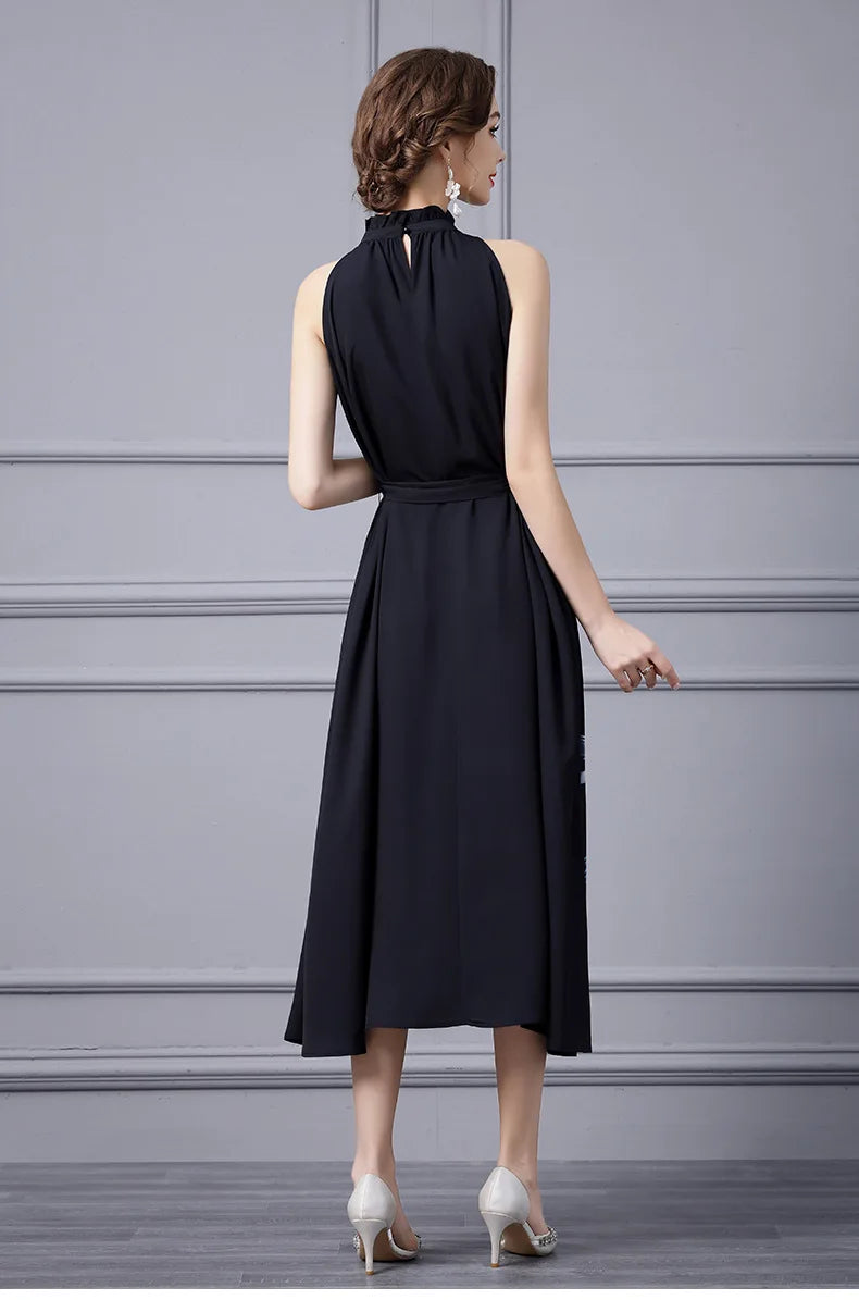 DRESS STYLE - SY319-Midi Dress-onlinemarkat-black-S - US 4-onlinemarkat