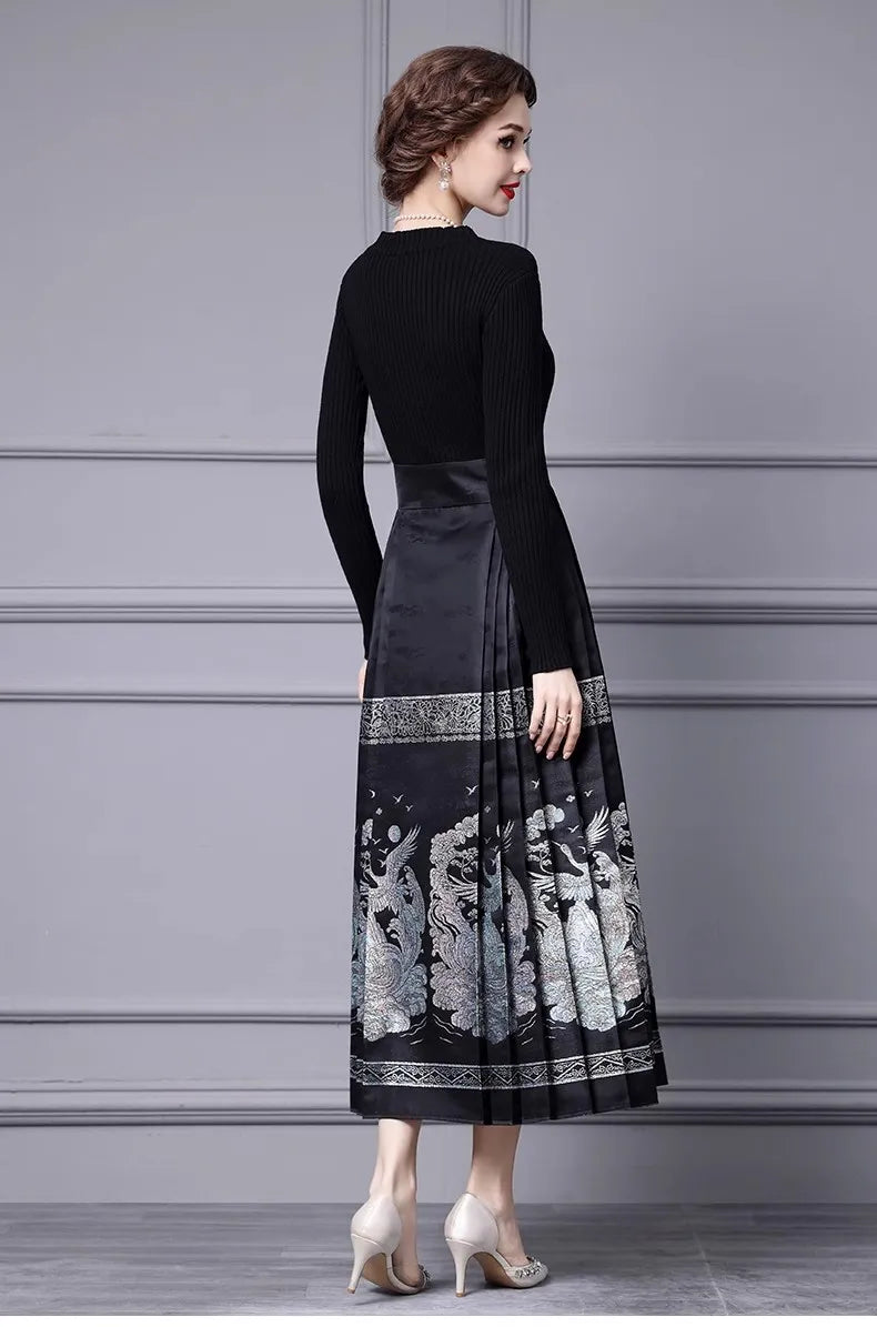 DRESS STYLE - SY393-Midi Dress-onlinemarkat-black-XS - US 2-onlinemarkat