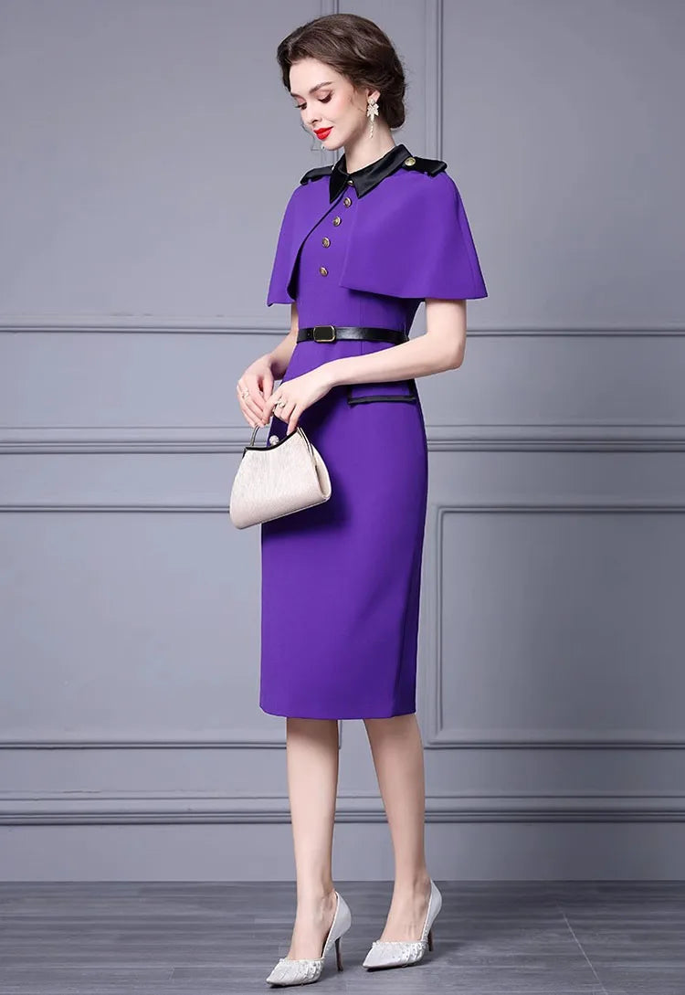 DRESS STYLE - SY807-Midi Dress-onlinemarkat-Purple-XS - US 2-onlinemarkat