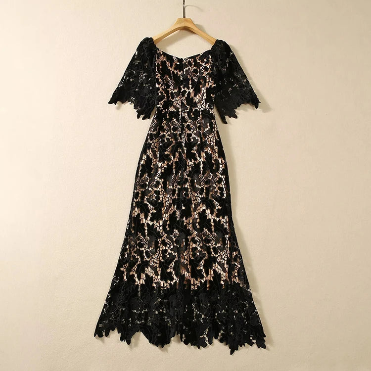 DRESS STYLE - NY3343-Midi Dress-onlinemarkat-black-XS - US 2-onlinemarkat