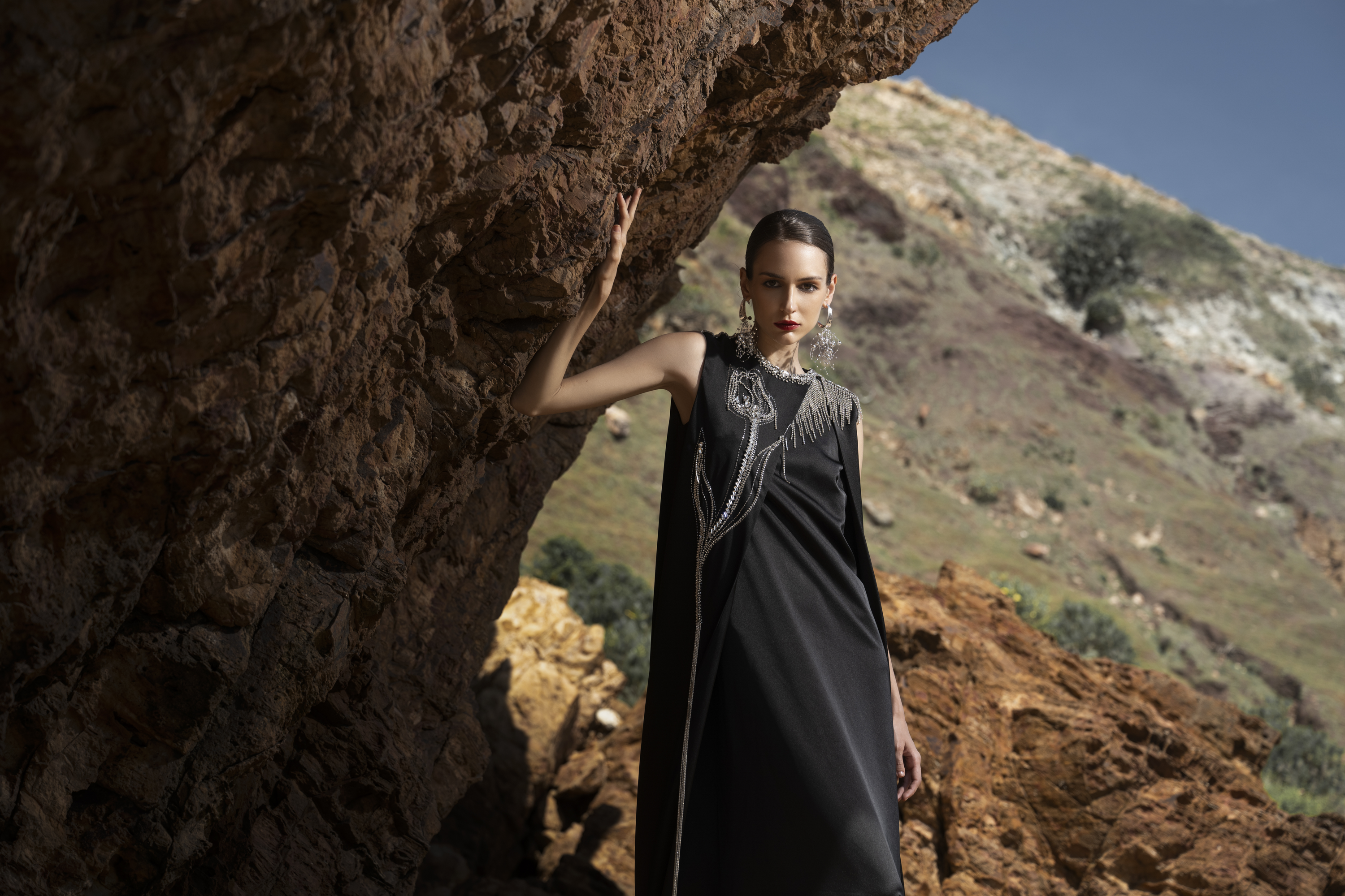 Scarllet Straight Sleeveless Silk Taffeta Maxi Dress