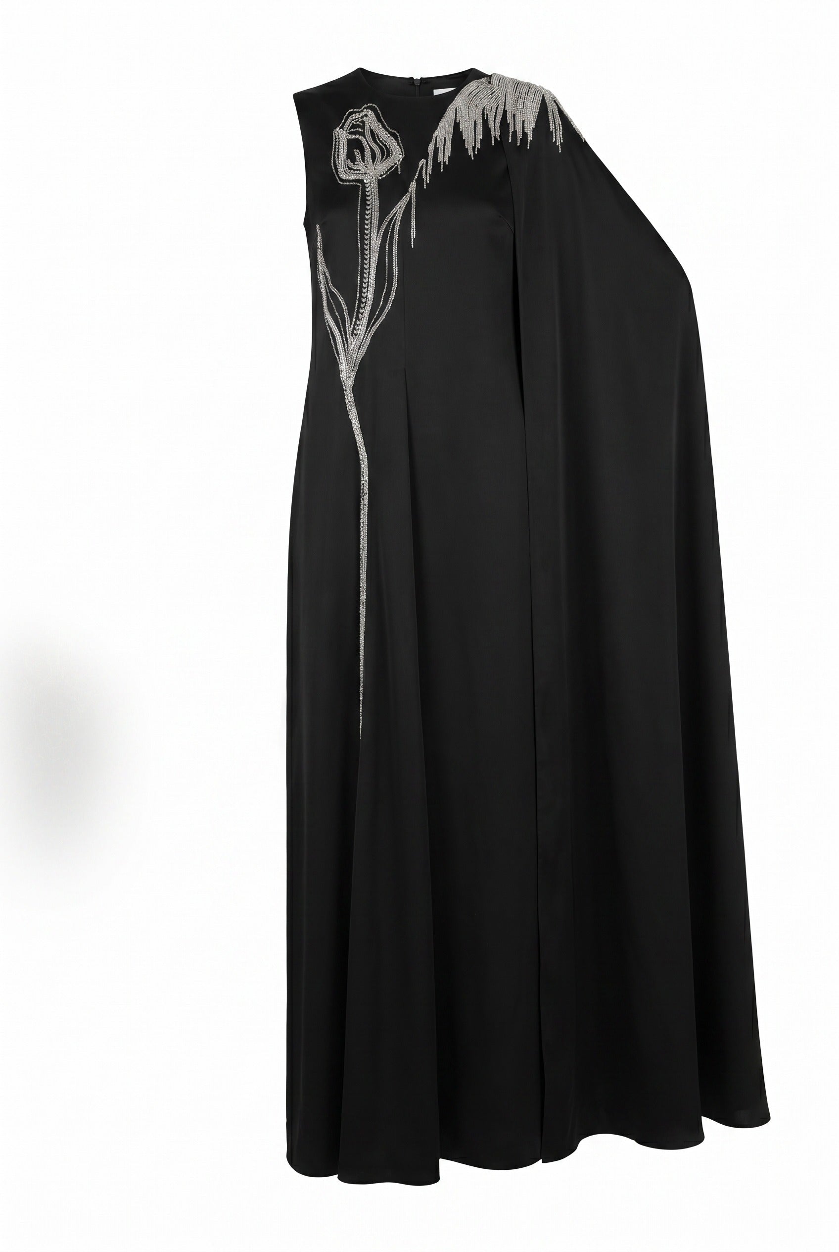 Scarllet Straight Sleeveless Silk Taffeta Maxi Dress