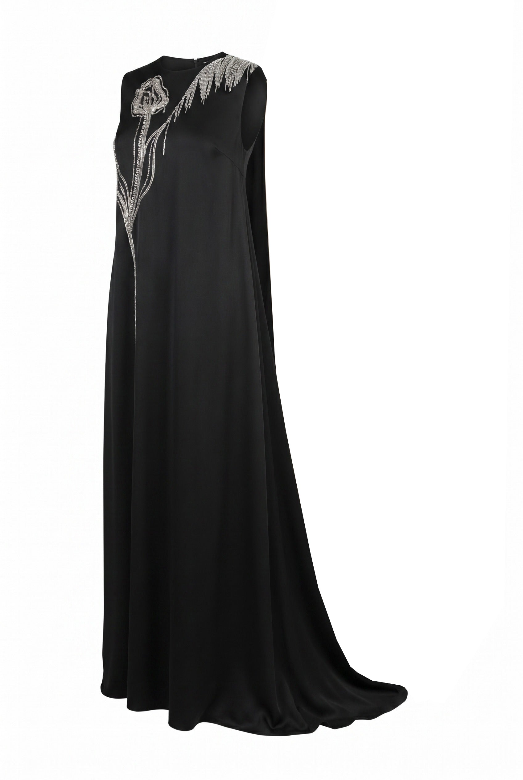 Scarllet Straight Sleeveless Silk Taffeta Maxi Dress