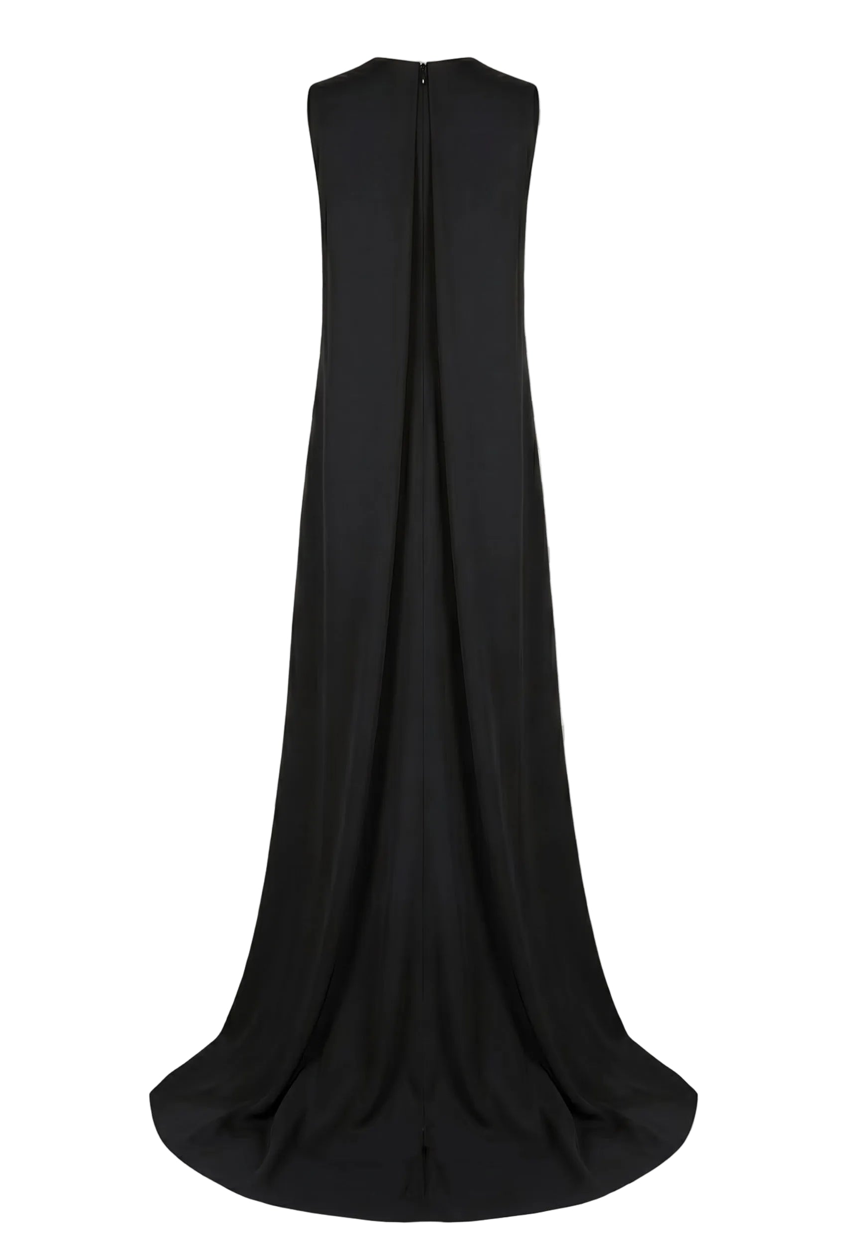Scarllet Straight Sleeveless Silk Taffeta Maxi Dress