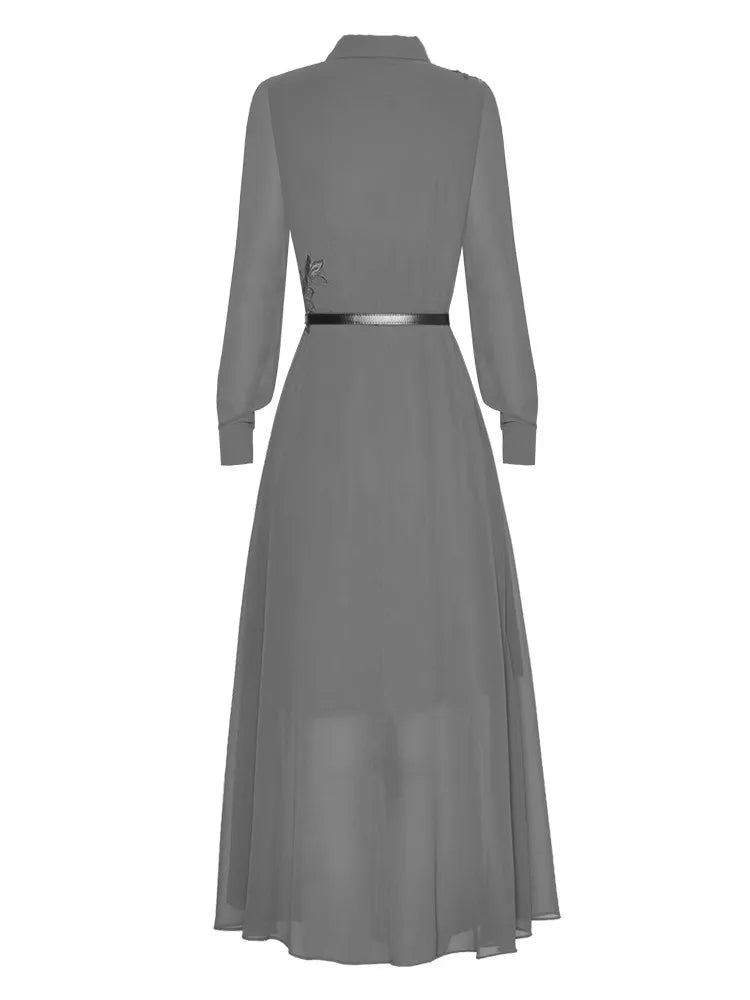 DRESS STYLE - SY375-Midi Dress-onlinemarkat-Gray-XS - US 2-onlinemarkat