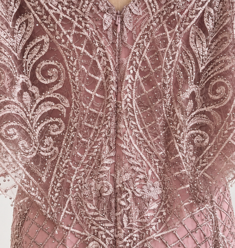 Cape Sleeve Mermaid Gown 29673