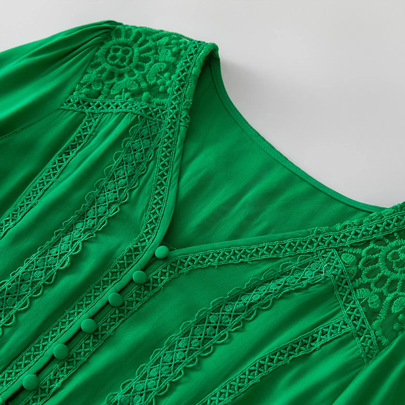 DRESS STYLE - SY593-Midi Dress-onlinemarkat-Green-XS - US 2-onlinemarkat