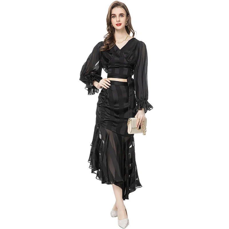 SUIT STYLE - SY588-Suits and Sets-onlinemarkat-Black-XS - US 2-onlinemarkat