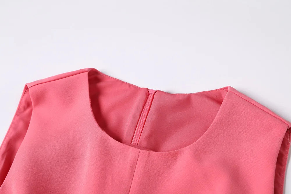 DRESS STYLE - SY764-Midi Dress-onlinemarkat-pink-S - US 4-onlinemarkat