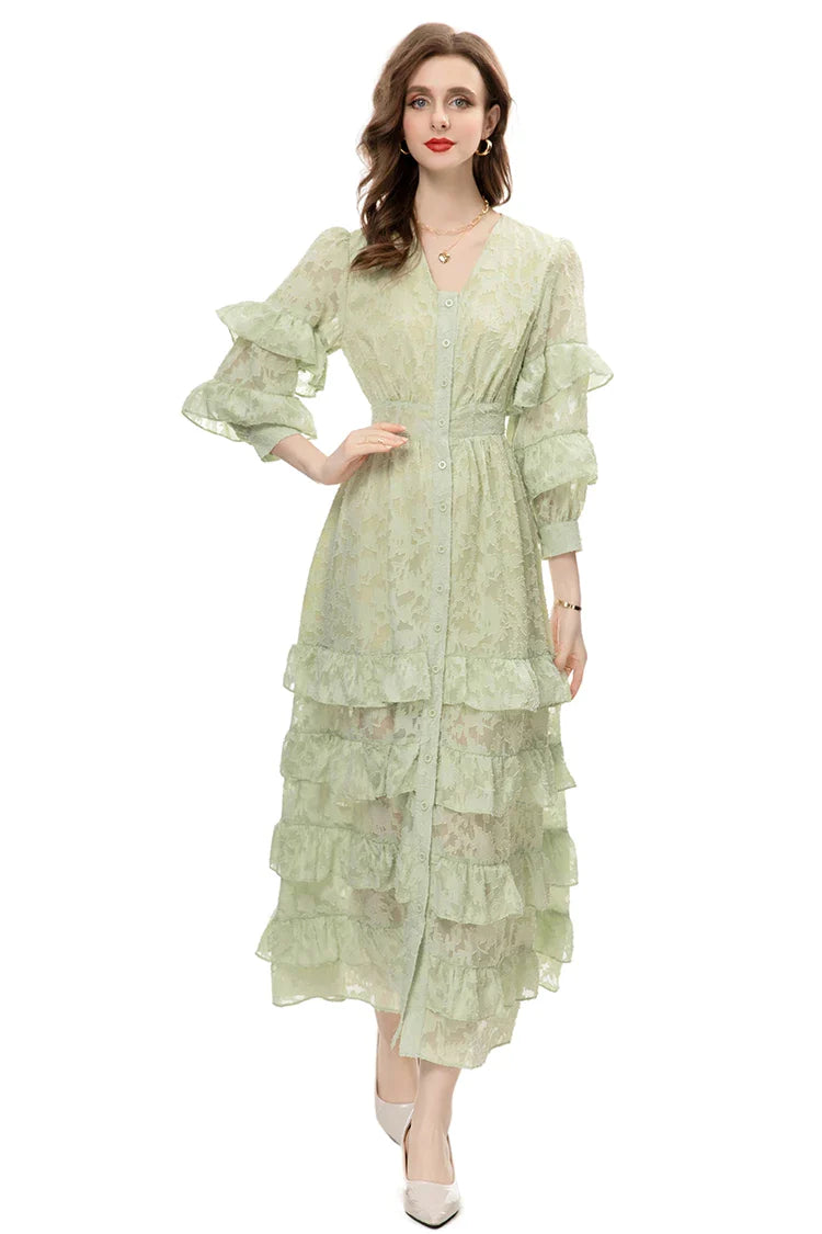 DRESS STYLE - NY3420-Midi Dress-onlinemarkat-Light Green-XS - US 2-onlinemarkat