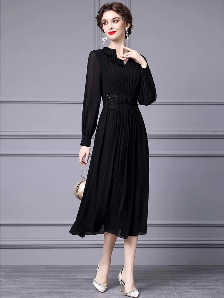 DRESS STYLE - SY312-Midi Dress-onlinemarkat-black-XS - US 2-onlinemarkat