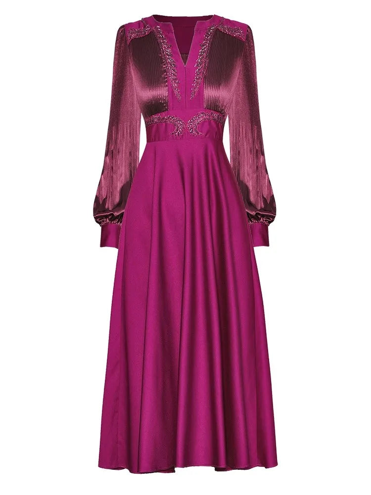 DRESS STYLE - SY396-Midi Dress-onlinemarkat-Purple-XS - US 2-onlinemarkat