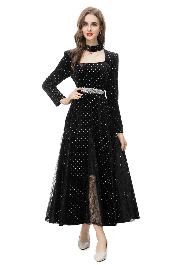 DRESS STYLE - NY3256-Midi Dress-onlinemarkat-black-XS - US 2-onlinemarkat