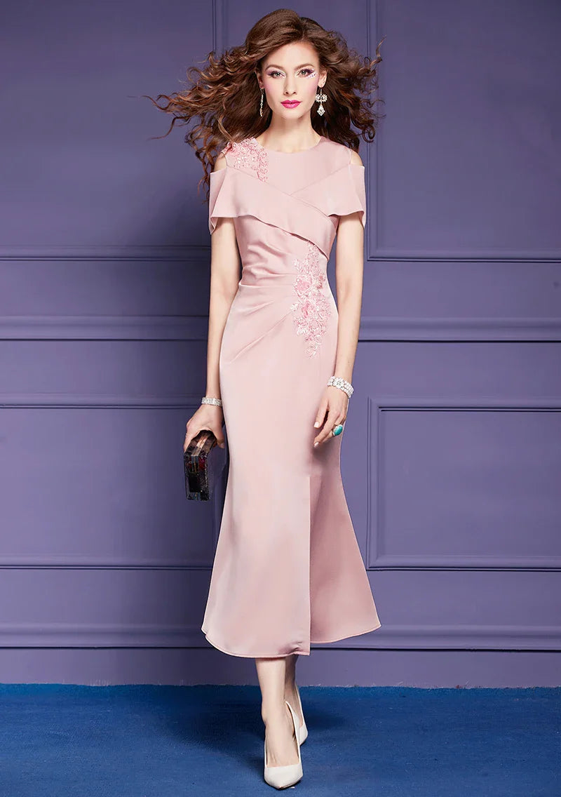 DRESS STYLE - SY765-Midi Dress-onlinemarkat-pink-XS - US 2-onlinemarkat