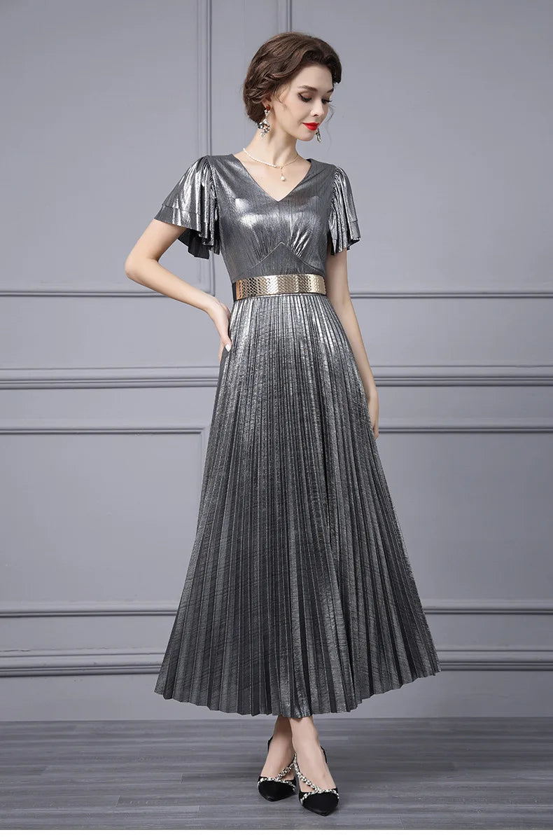 DRESS STYLE - SY317-maxi dress-onlinemarkat-Silver-XS - US 2-onlinemarkat