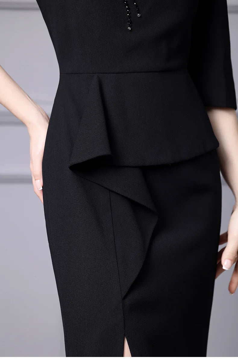 DRESS STYLE - SY374-Midi Dress-onlinemarkat-black-XS - US 2-onlinemarkat