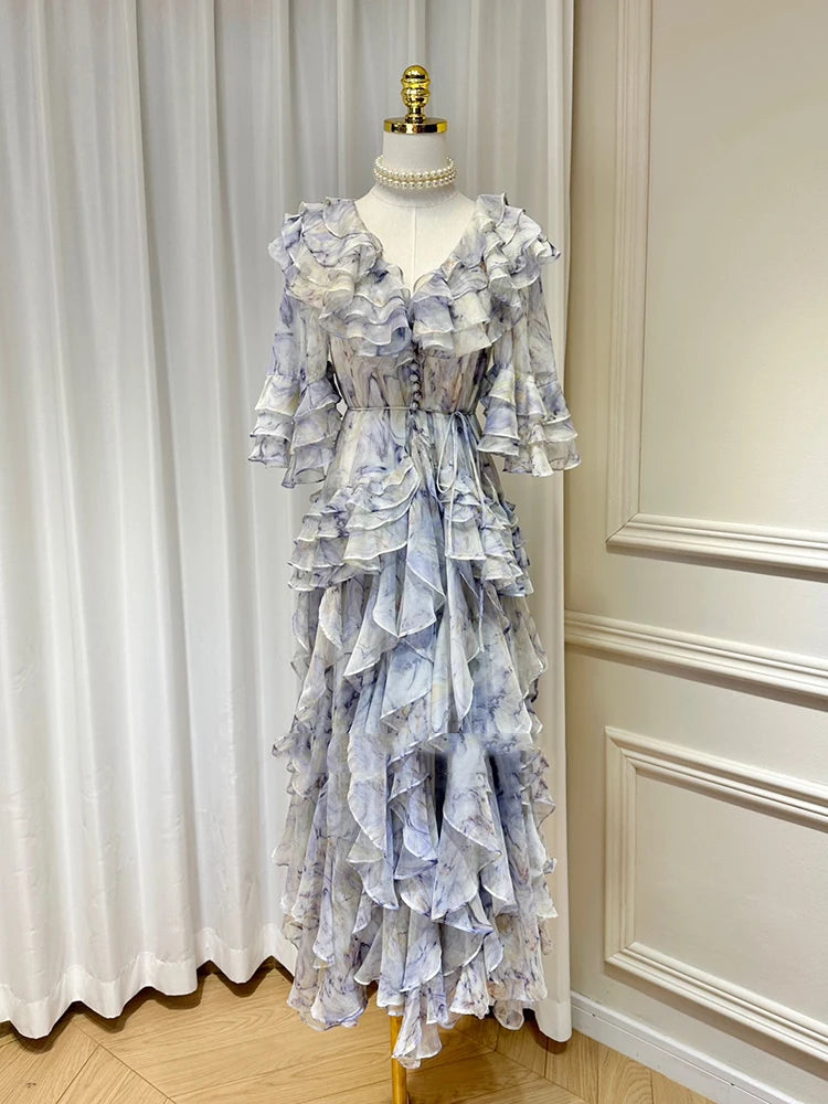 DRESS STYLE - SY485-Midi Dress-onlinemarkat-Blue-XS - US 2-onlinemarkat
