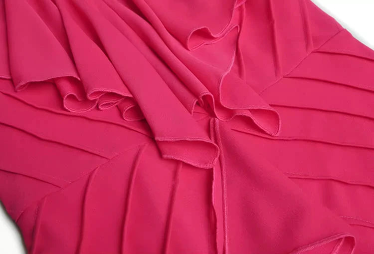 DRESS STYLE - SY566-Midi Dress-onlinemarkat-Rose Red-XS - US 2-onlinemarkat