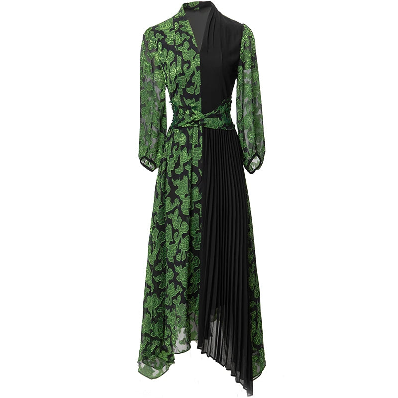 DRESS STYLE - SY855-Midi Dress-onlinemarkat-Green-XS - US 2-onlinemarkat