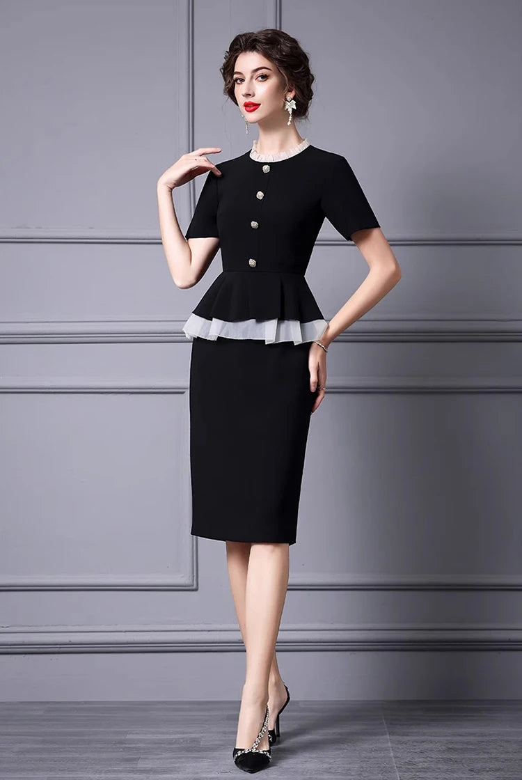DRESS STYLE - SY745-Midi Dress-onlinemarkat-Black-XS - US 2-onlinemarkat