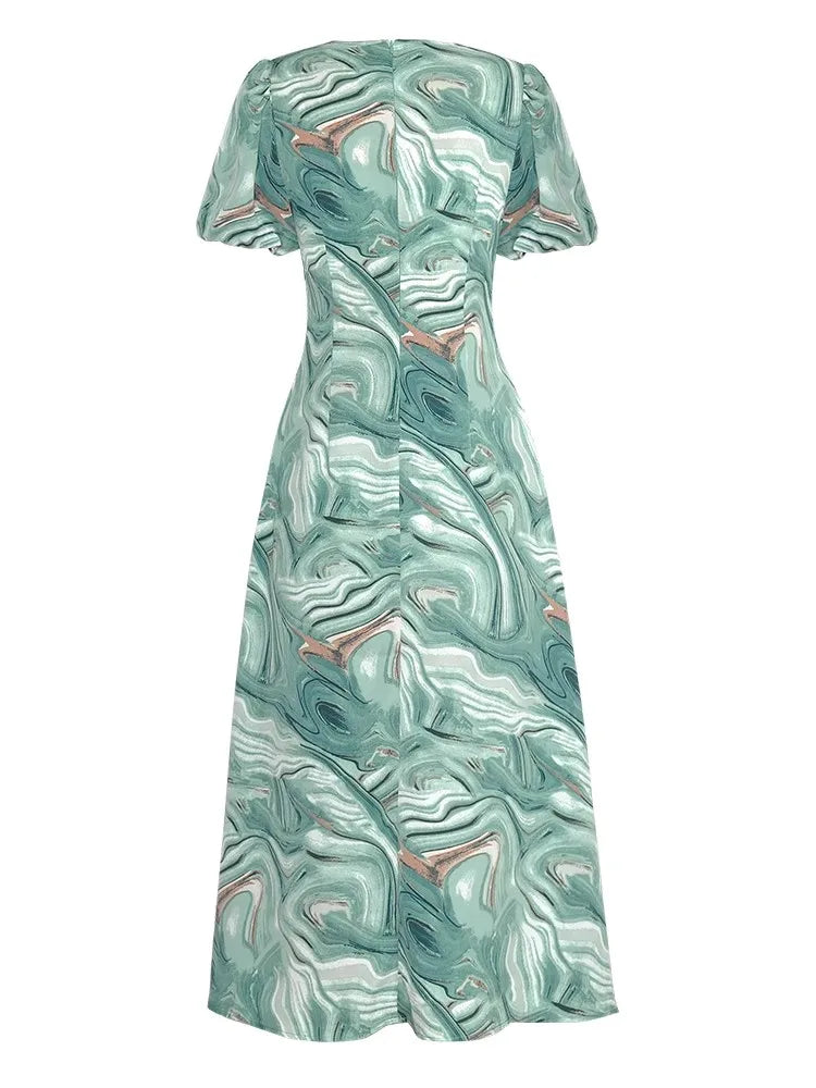 DRESS STYLE - SY814-Midi Dress-onlinemarkat-Turquoise-XS - US 2-onlinemarkat