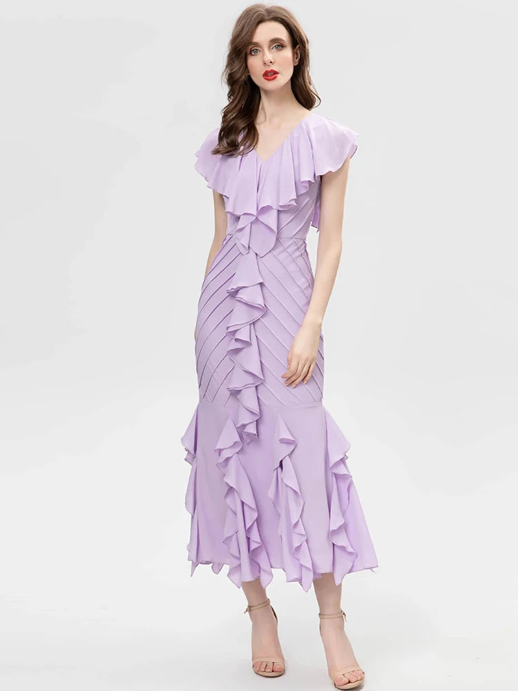 DRESS STYLE - SO229-Midi Dress-onlinemarkat-Lavender-XS - US 2-onlinemarkat