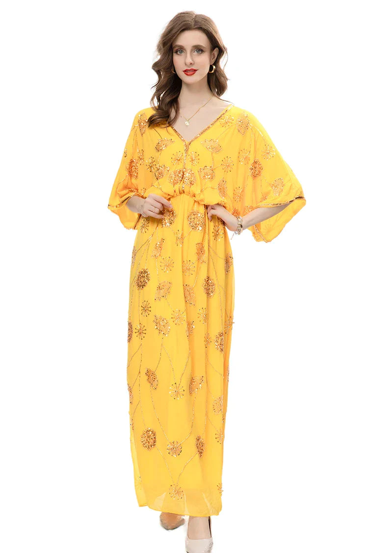 DRESS STYLE - NY3401-maxi dress-onlinemarkat-Yellow-XS - US 2-onlinemarkat