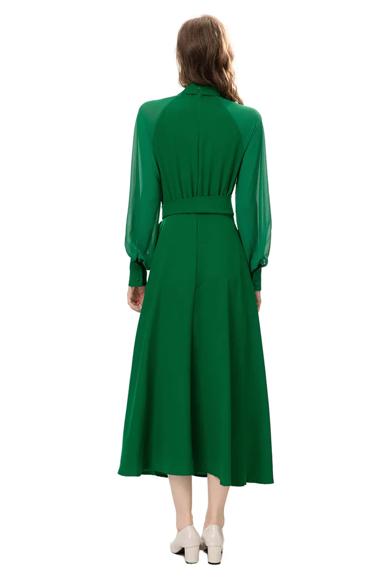 DRESS STYLE - NY3418-Midi Dress-onlinemarkat-green-XS - US 2-onlinemarkat
