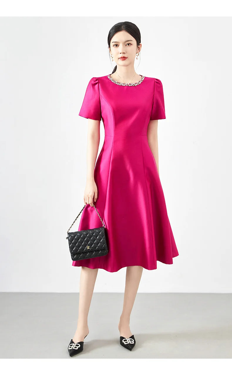 DRESS STYLE - SY896-short dress-onlinemarkat-Rose red-XS - US 2-onlinemarkat