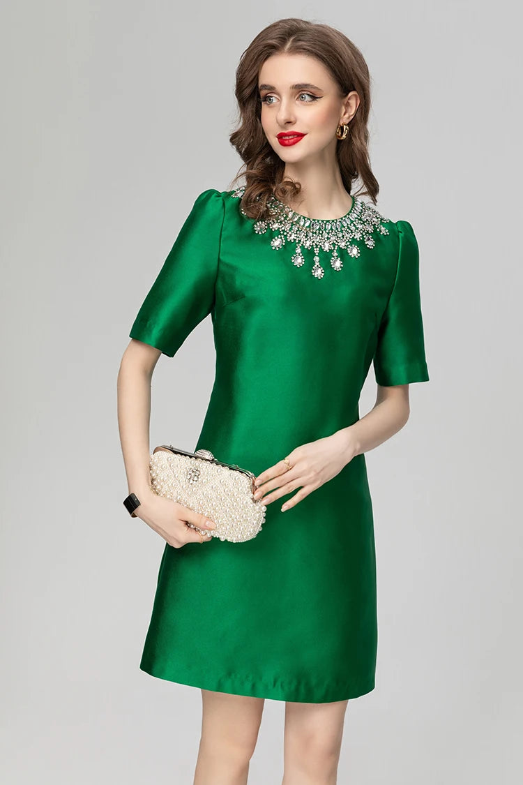 DRESS STYLE - SO212-short dress-onlinemarkat-green-XS - US 2-onlinemarkat