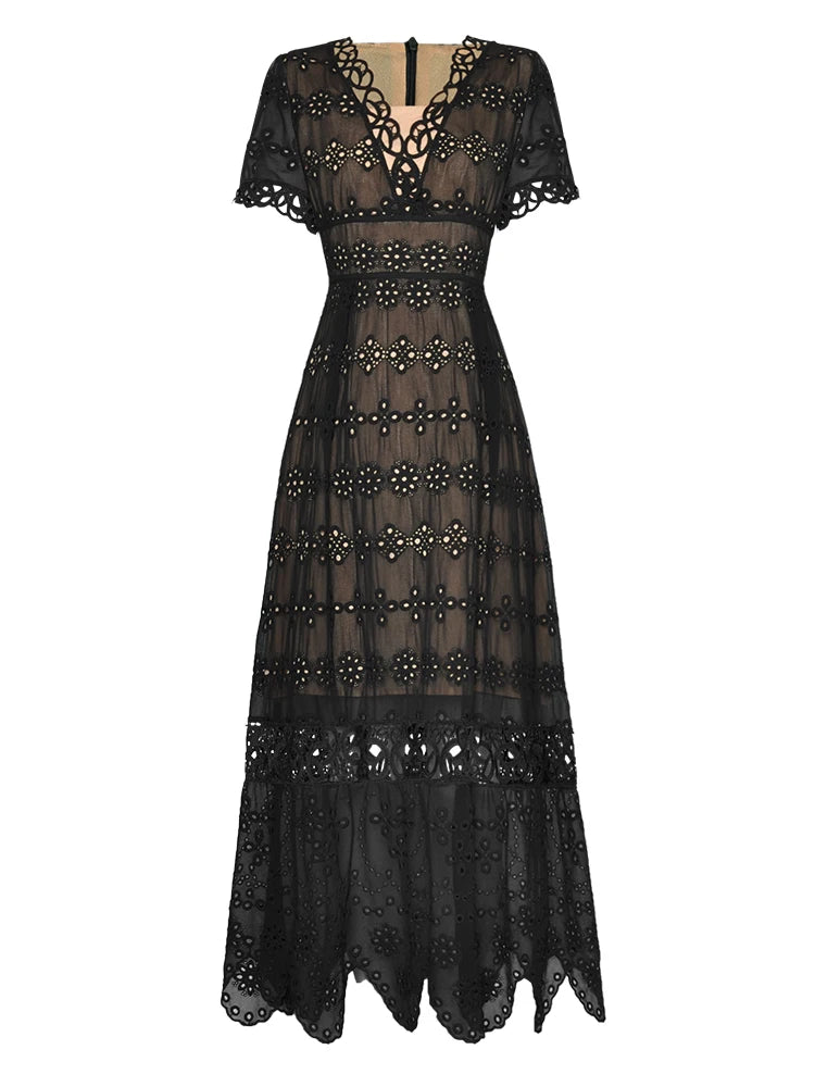 DRESS STYLE - SY466-Midi Dress-onlinemarkat-black-XS - US 2-onlinemarkat